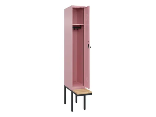 locker met bank,HxBxD 2120x300x815mm,1vak,vak B 300mm,draaigrendel
