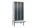 locker met bank,voor scheiding van kleding,HxBxD 2120x900x815mm,3vak