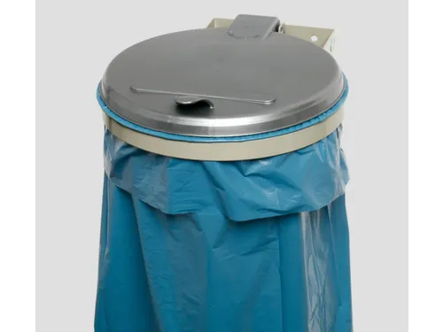Afvalverzamelaar 120 Liter Enkelvoudig Wandmontage Deksel Zilver