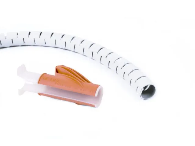 kabelslang,v. bureau,LxØ 3000x25mm,m. trekhulp,wit