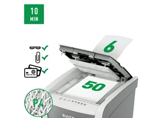Papiervernietiger Leitz IQ Auto+ Small Office 50X P4 snippers 4x28mm - 3