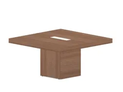 Vergadertafel Hxbxd 73x140x140cm Frame Kubusvormig Noten