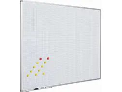 Smit Visual Whiteboard Geruit 90x120cm Maat Ruit 5x5cm Softline profie