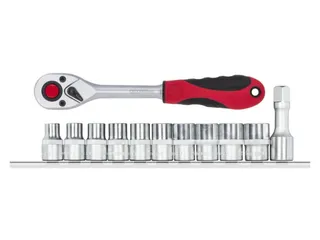 R69008012 Dopsleutel + ratel 1/2 inch zeskant + strip 12-delig - 1