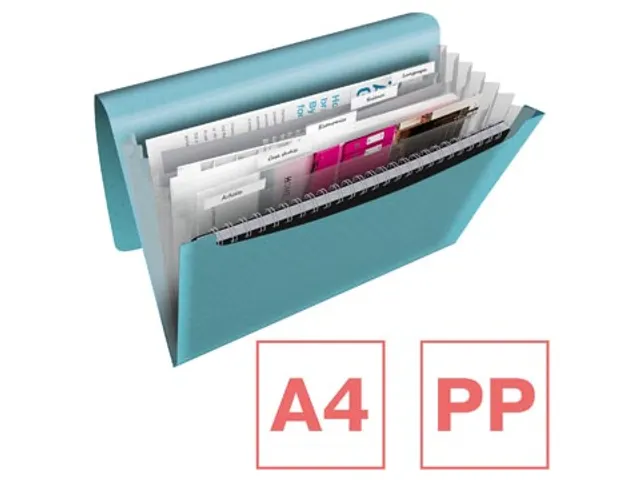 Colour'Breeze voorordner, 6 vakken, blauw