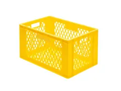 Euronorm-stapelbak 61l 320x600x400mm Wanden/bodem Opengewerkt Geel