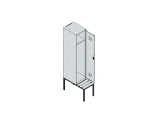 locker met bank,HxBxD 2120x400x815mm,1vak,vak B 400mm,cil.-slot - 3