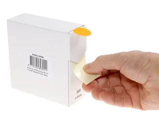 Etiketten Op Rol 25mm Fluor Oranje Met Dispenser 500 Stuks - 5