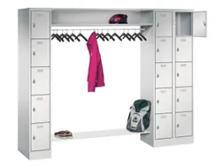 personeelsgarderobe draaigr. 1950x2250x500mm 3x5 vakken 300mm RAL7035