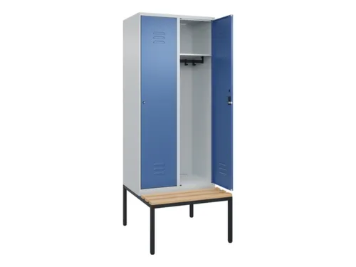 locker met bank,HxBxD 2120x800x815mm,2vak,vak B 400mm,cil.-slot
