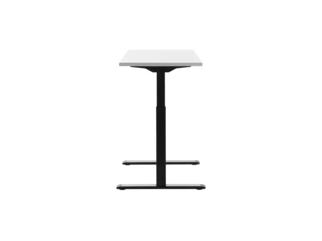 Elektrisch ihv bureau,HxBxD 700-1200x1200x600mm,blad wit,T-voet zwart