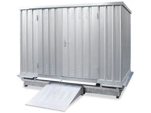 Container aquatoxische stoffen BxDxH 6075x2075x2375mm verzinkt blauw