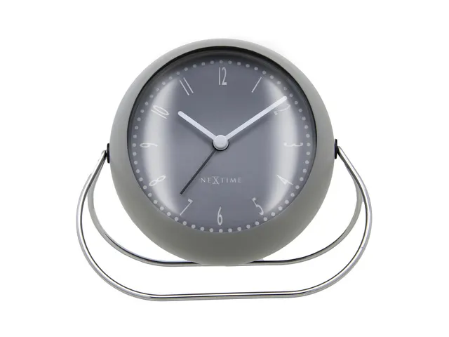Wekker NeXtime Bubble alarm clock 11x8cm grijs metaal