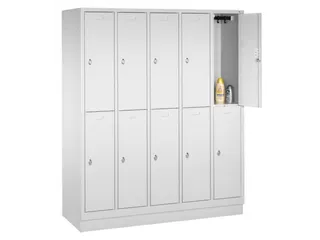 lockerkast,HxBxD 1800x1480x500mm,5x2vak.,romp RAL7021,front RAL5012 - 1