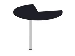 aanbouwtafel,i.h.v.,HxØ 720-840x1000mm,driekwartrond,CC-zwart