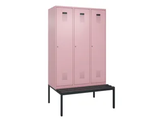 locker met bank,HxBxD 2120x1200x815mm,3vak,vak B 400mm,cilinderslot - 2