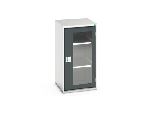 vitrinekast 1000x525x550mm 2xStalen bodem romp RAL7035 front RAL7016