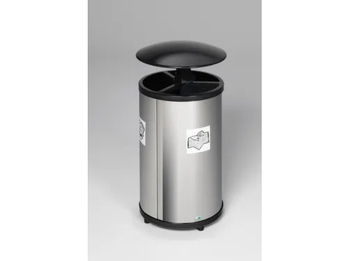 Afvalverzamelstation 3x30 Liter 720x420mm Met Dak Rvs