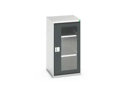 vitrinekast 1000x525x550mm 2xStalen bodem romp RAL7035 front RAL7016