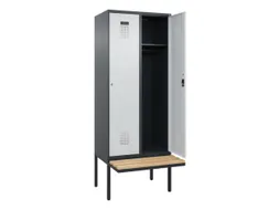 locker met bank,HxBxD 2120x800x815mm,2vak,vak B 400mm,cilinderslot