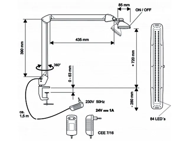 Werkpleklamp MAUL Work LED dimbaar met tafelklem Wit