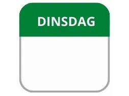 LabelLORD PL Dagetiket Dinsdag 25x25mm Groen Flushlabel 1000 stuks