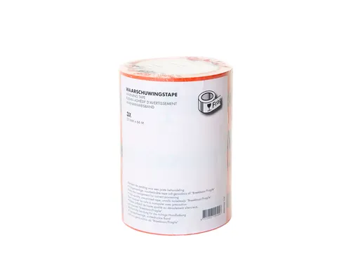 Waarschuwingstape IEZZY breekbaar 50mmx66m oranje/zwart