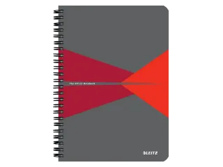 Notitieboek Leitz Office A5 lijn 180pag grijs rood - 1