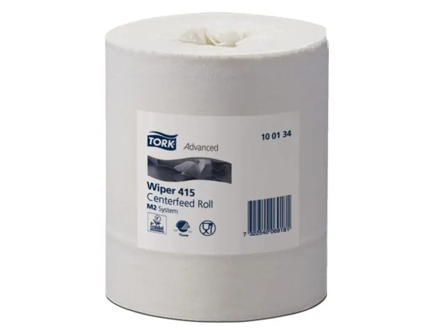 Poetspapier Tork M2 1 laags 6 rollen wit 100134