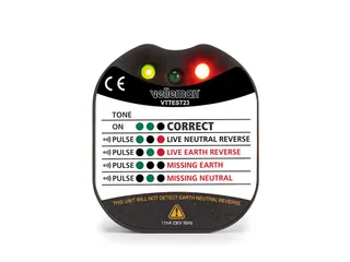 Stopcontactspanningstester Cat II 230 V LED- & Zoemerindicatie - 1