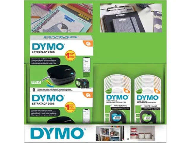 Display Dymo: 6 x LetraTag 200B promopack + 20 x tape (10 x papier et