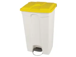 pedaalemmer,1x90l,HxBxD 820x500x412mm,romp PP wit,deksel PP geel