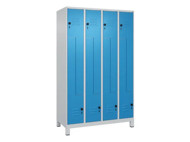 Z-garderobekast,HxBxD 1950x1200x500mm,vak B 150/300mm,draaigrendel