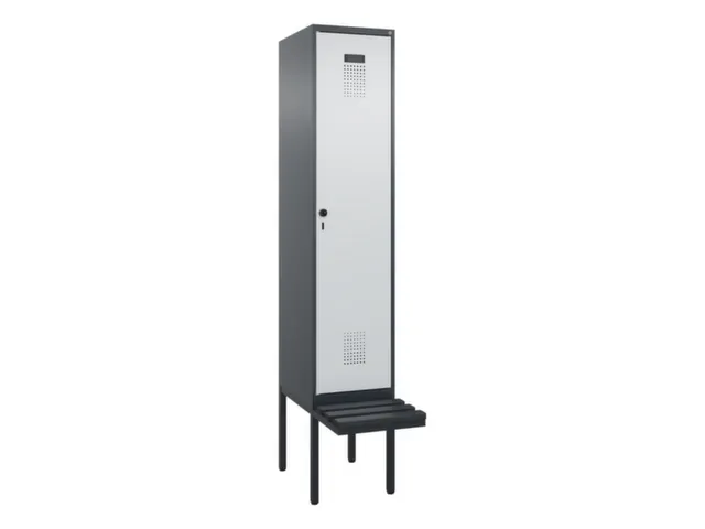 locker met bank,voor scheiding van kleding,HxBxD 2120x400x815mm,1vak