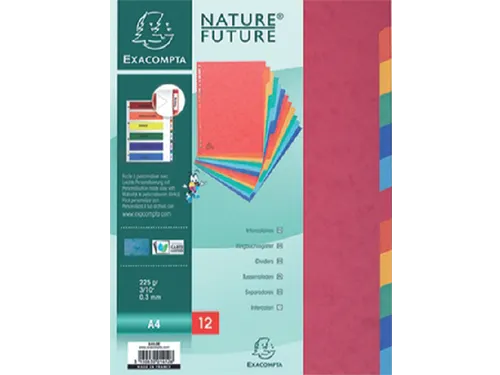 Tabbladen Exacompta A4 225x297mm 11-gaats 12-delig glanskarton