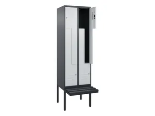 Z-garderobekast,HxBxD 2120x600x815mm,2vak,vak B 300mm,cil.-slot - 2