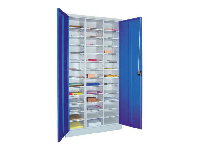 Postsorteerkast met Deuren HxBxD 1950x1000x400mm Ral7035 Front Ral5010