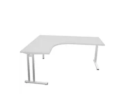 bureau in vrije vorm,HxBxD 740x1800x1600mm,vrije vorm,MP-lichtgrijs