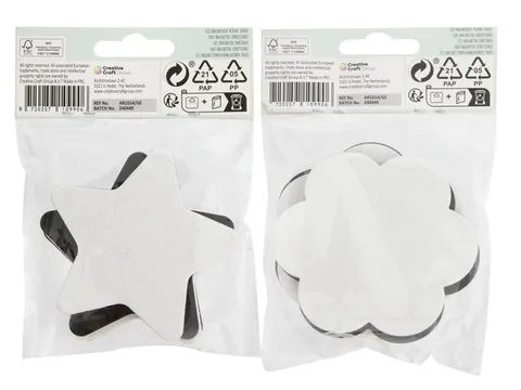 Canvas Nassau fine art ster en bloem 7,5cm magnetisch 4 stuks