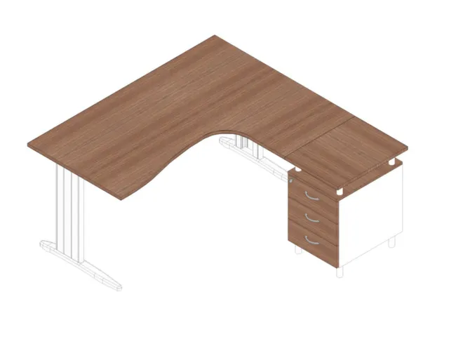 bureauset bureau staand ladeblok rechts 730x1600x1650mm Canaletto