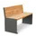 zitbank,B 1200mm,3latten,hout-zitting licht eikenhout,zitting H 450mm