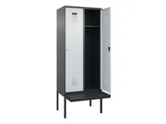 locker met bank,HxBxD 2120x800x815mm,2vak,vak B 400mm,cilinderslot