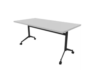 klaptafel,HxBxD 750x1600x800mm,hoekig,T-voet donkergrijs,ovale buis - 1