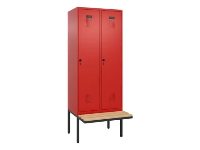 locker met bank,voor scheiding van kleding,HxBxD 2120x800x815mm,2vak