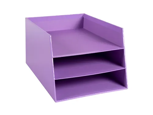 Kartonnen postmand m et 3 niveaus mauve