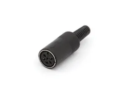 Vrouwelijke 6P Din Plug Zwart