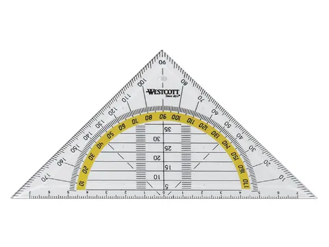 Geodriehoek Westcott 14cm Transparant