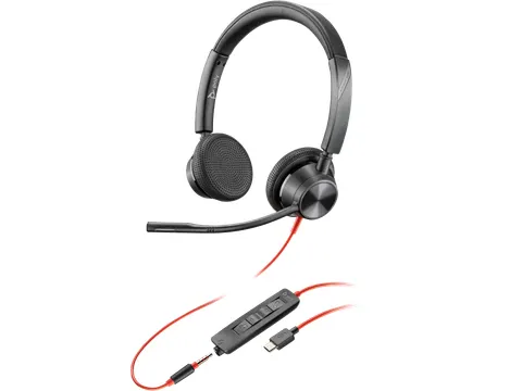 Poly Blackwire 3325 Stereo USB-C Headset + 3,5 mm plug + USB-C/A adapt
