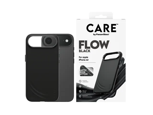 PanzerGlass CARE R-Flow Hoes Zwart voor iPhone 17 Air met MagSafe