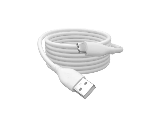 USB-C siliconen oplaadkabel USB-A USB-C 2m USB 2.0 60W wit